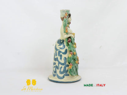 Lumiere Frutta porta candela in Ceramica di Caltagirone 25cm - Vari Modelli