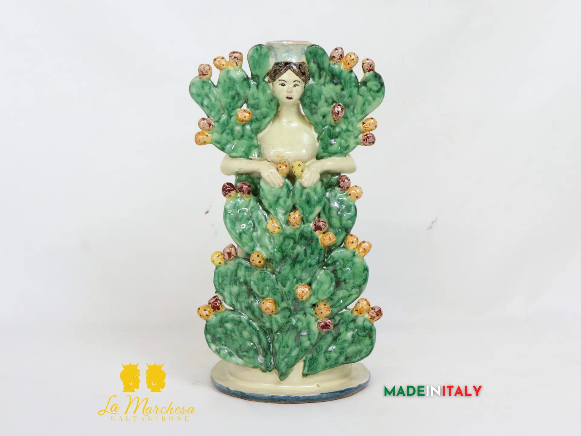 Lumiere Frutta porta candela in Ceramica di Caltagirone 25cm - Vari Modelli