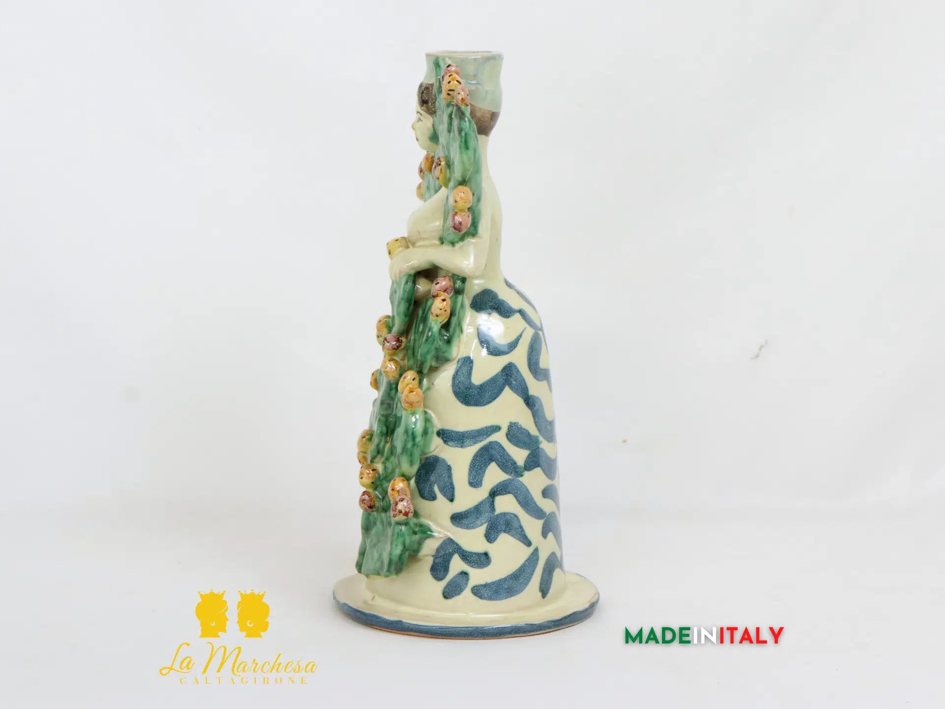 Lumiere Frutta porta candela in Ceramica di Caltagirone 25cm - Vari Modelli
