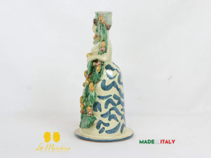 Lumiere Frutta porta candela in Ceramica di Caltagirone 25cm - Vari Modelli