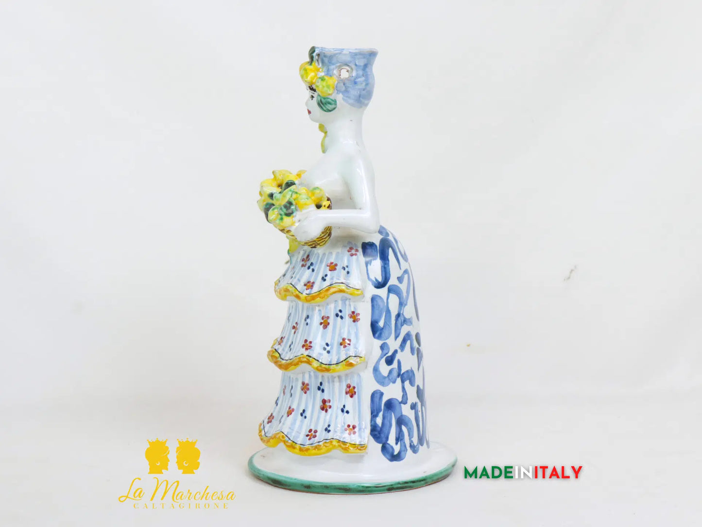 Lumiere Frutta porta candela in Ceramica di Caltagirone 25cm - Vari Modelli