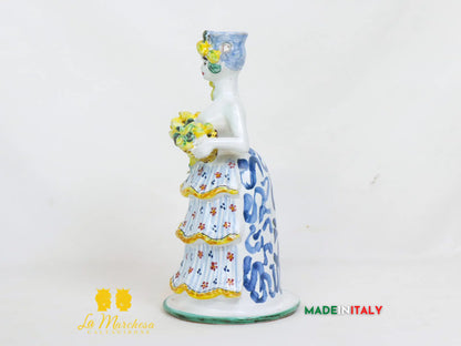 Lumiere Frutta porta candela in Ceramica di Caltagirone 25cm - Vari Modelli