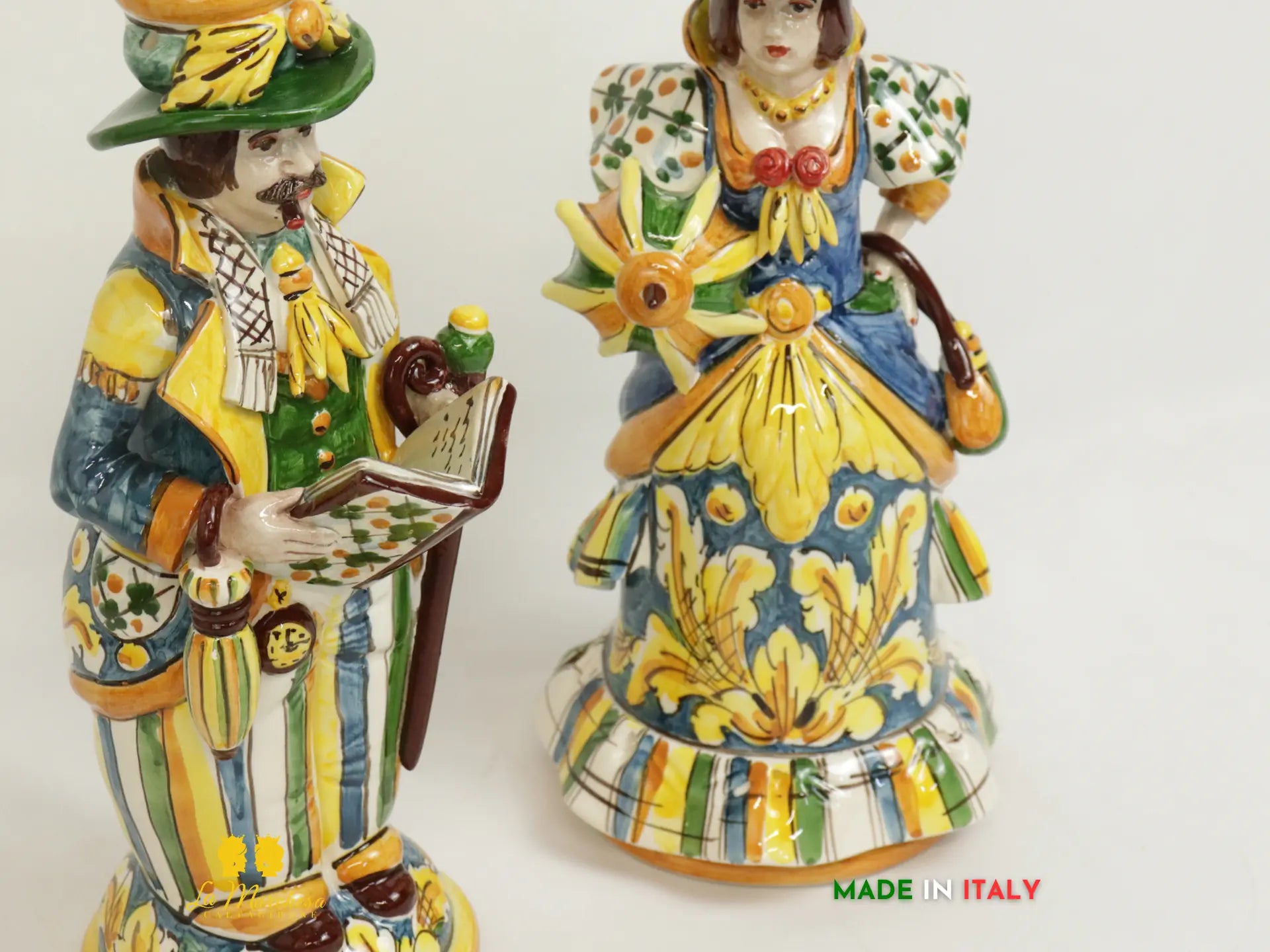 Lumiere Portacandele in Ceramica di Caltagirone decorate a mano Madreperla - Varie