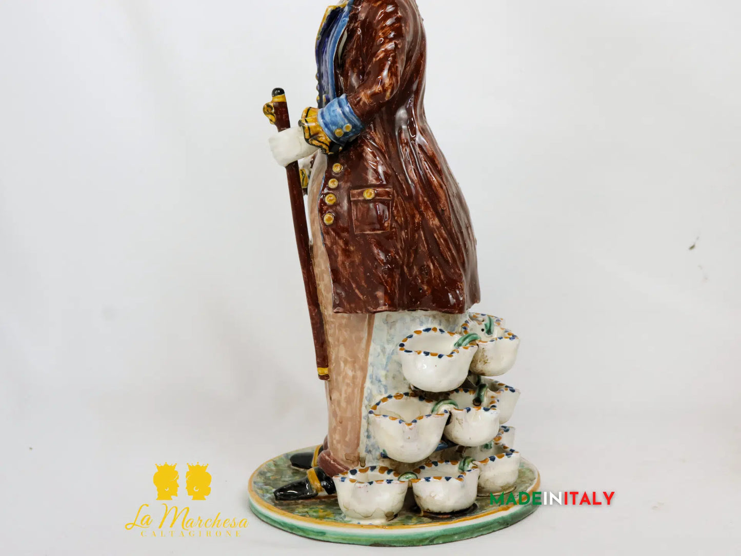 Lumiere in Ceramica di Caltagirone Statuette Decorate 31cm