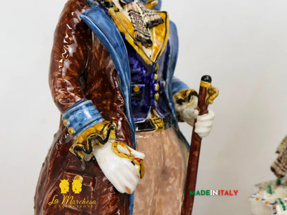 Lumiere in Ceramica di Caltagirone Statuette Decorate 31cm