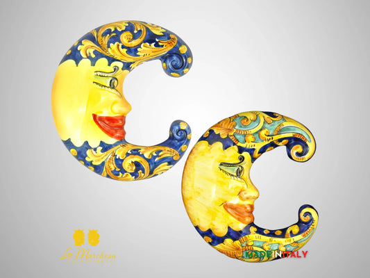 Luna Da Parete in Ceramica di Caltagirone - Vari Colori