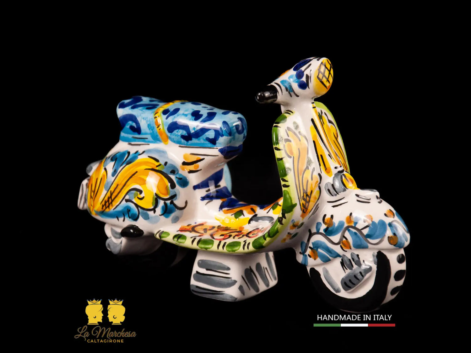 Vespa Piaggio in Ceramica di Caltagirone Decoro decorata 18cm