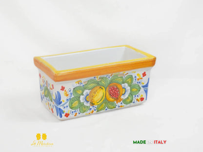 OUTLET - Fioriera da Esterno in Ceramica di Caltagirone Rettangolare 31cm