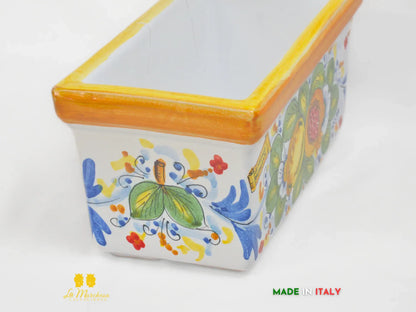 OUTLET - Fioriera da Esterno in Ceramica di Caltagirone Rettangolare 31cm