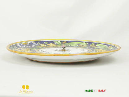 OUTLET - Orologio in ceramica di Caltagirone blu antico 32cm