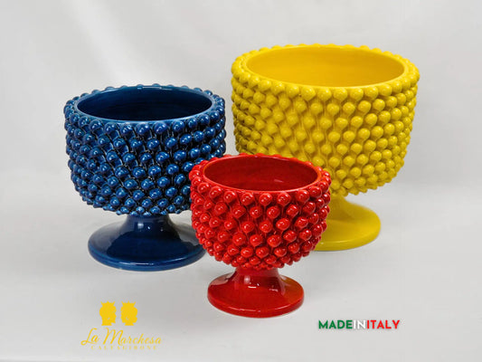 OUTLET Porta Pianta Stile Pigna Siciliana Colorato in Ceramica di Caltagirone - Vari Modelli