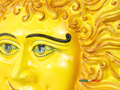 decorazione da parete sole in ceramica di caltagirone