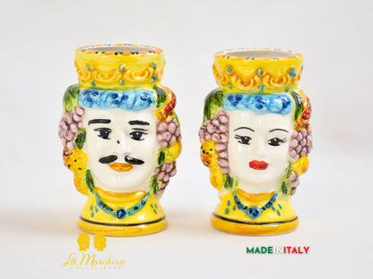 OUTLET - Teste di Moro Frutta in Ceramica di Caltagirone 11cm