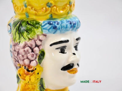 OUTLET - Teste di Moro Frutta in Ceramica di Caltagirone 11cm