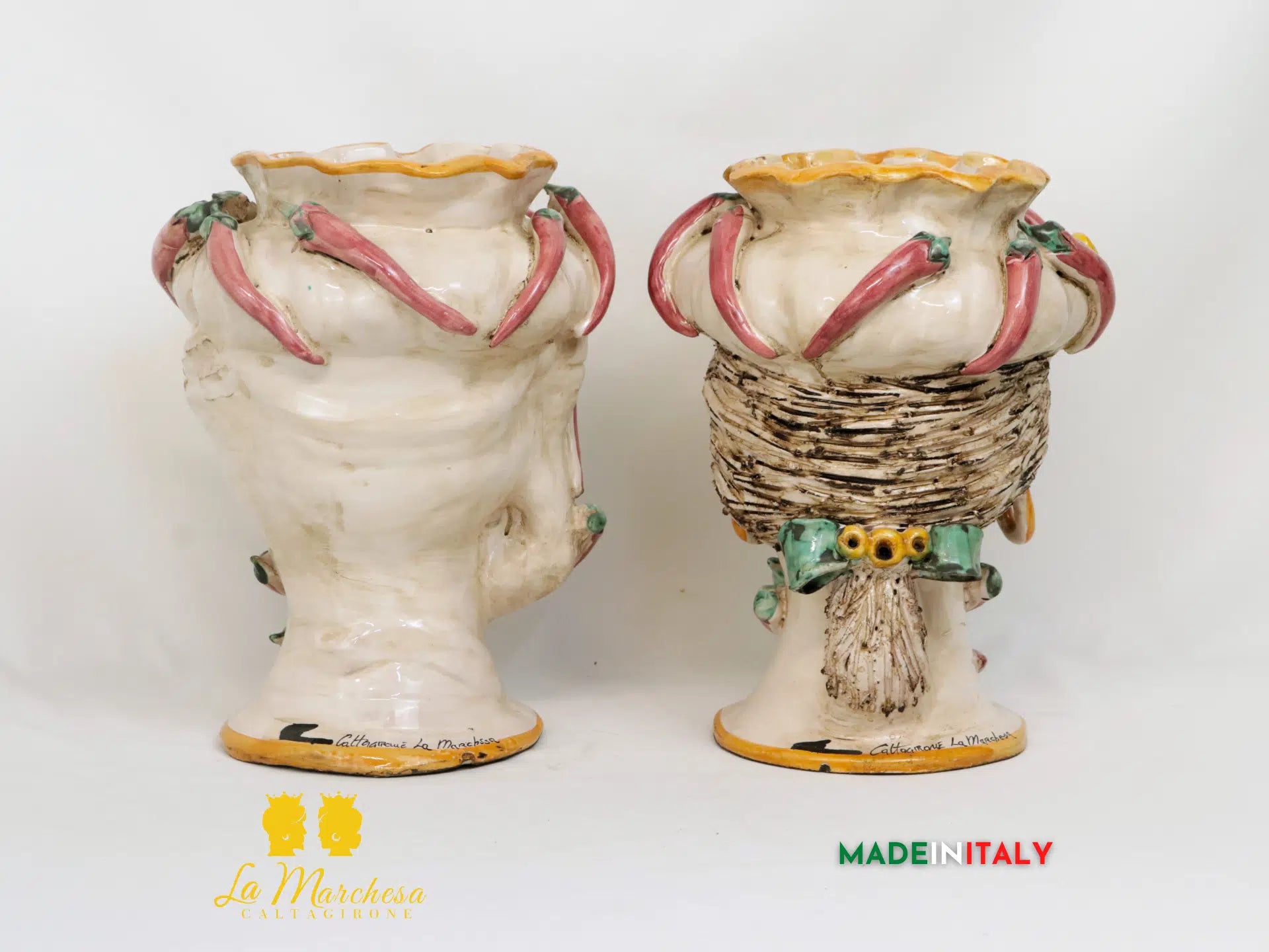 OUTLET - Teste di Moro Peperoncino in Ceramica di Caltagirone 27cm