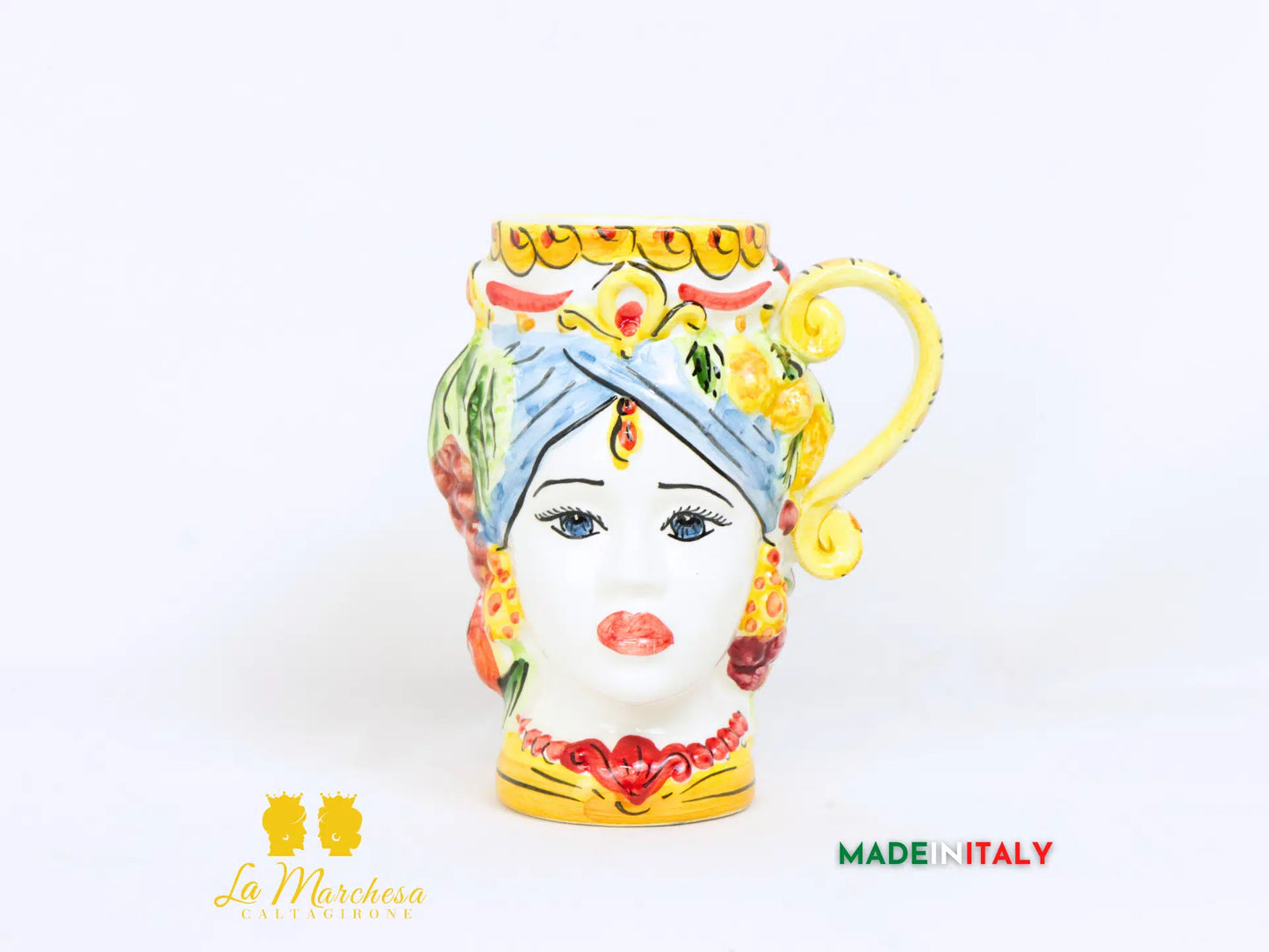 OUTLET - Teste di Moro Tazza Decorata in Ceramica di Caltagirone - Vari Modelli