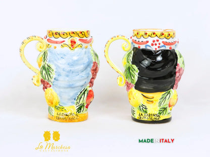 OUTLET - Teste di Moro Tazza Decorata in Ceramica di Caltagirone - Vari Modelli