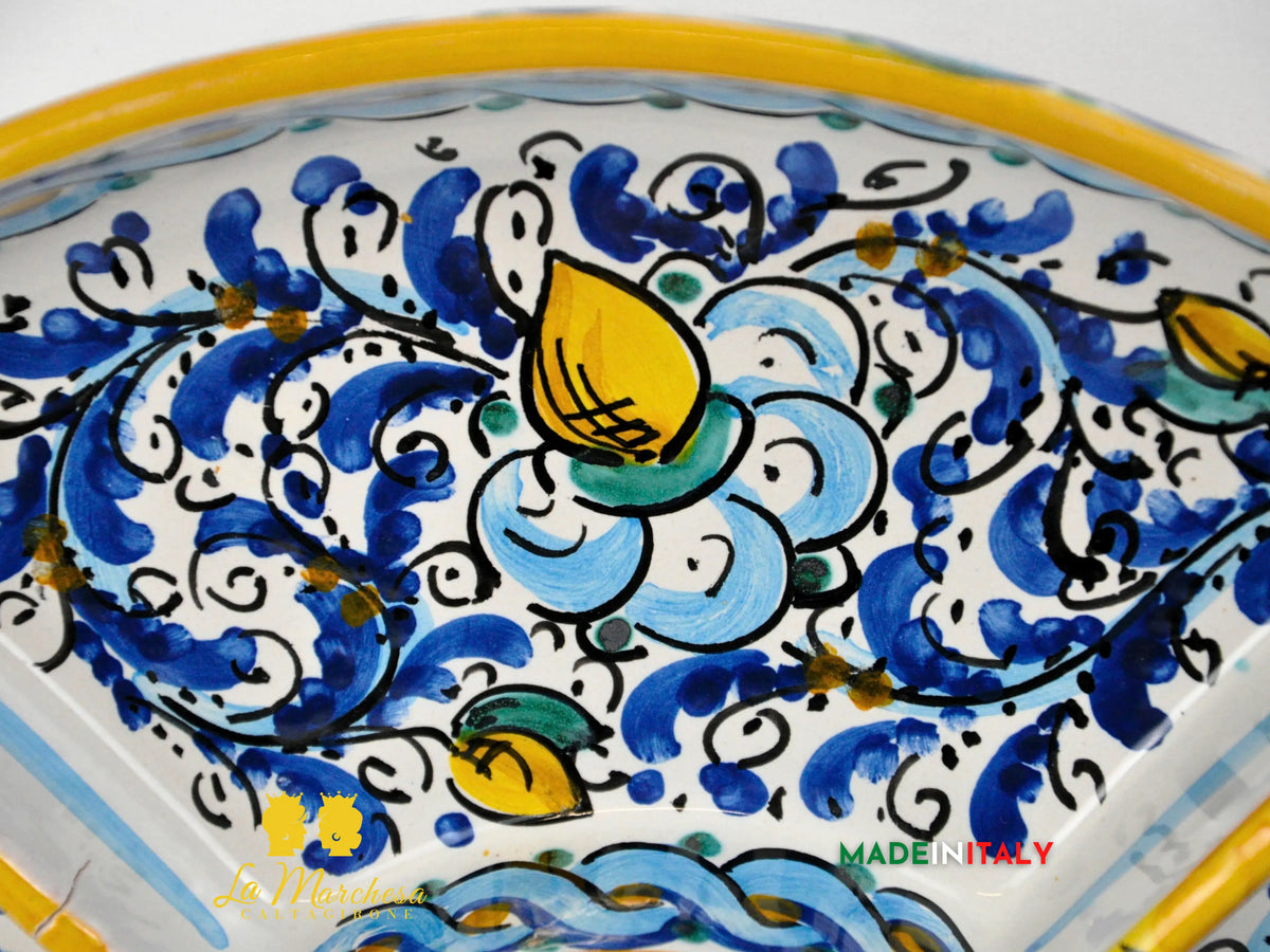 OUTLET - Antipastiera 5 Scomparti in Ceramica di Caltagirone Ø31,5 cm