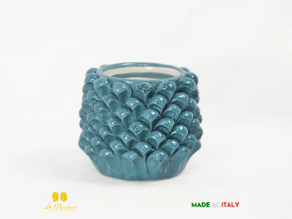 OUTLET - Bicchiere portapenne in Ceramica di Caltagirone pigna siciliana Ottanio