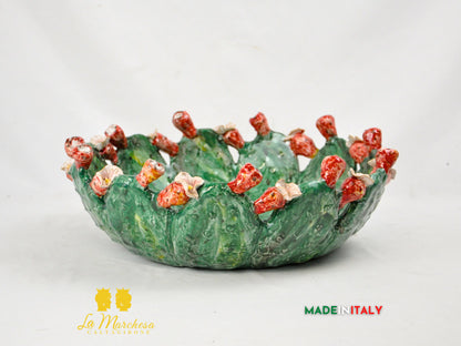 OUTLET - Centrotavola Fichi D'India in Ceramica di Caltagirone 39cm