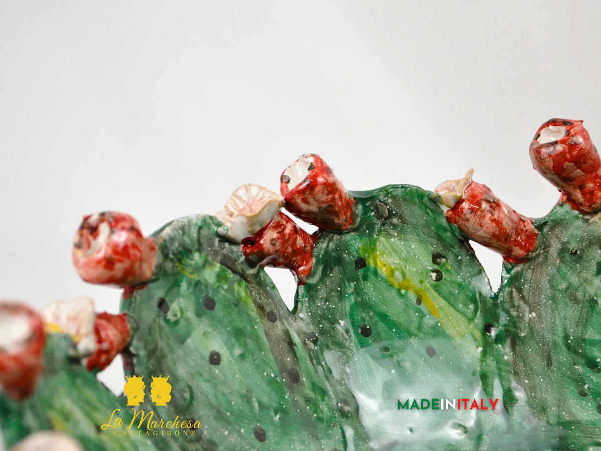 OUTLET - Centrotavola Fichi D'India in Ceramica di Caltagirone 39cm