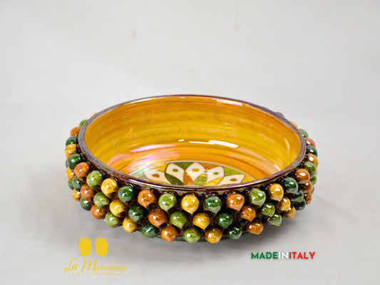 OUTLET - Ciotola Svuotatasche in Ceramica di Caltagirone Madreperla 27cm