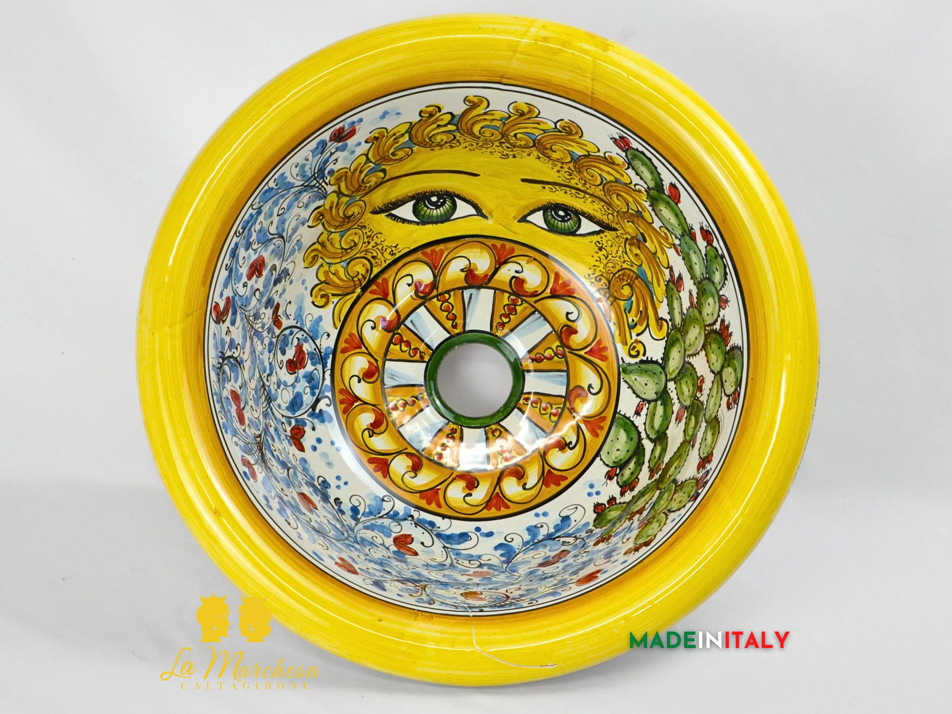 OUTLET - Lavello in Ceramica di Caltagirone per esterno/interno 44cm
