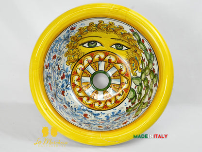 OUTLET - Lavello in Ceramica di Caltagirone per esterno/interno 44cm