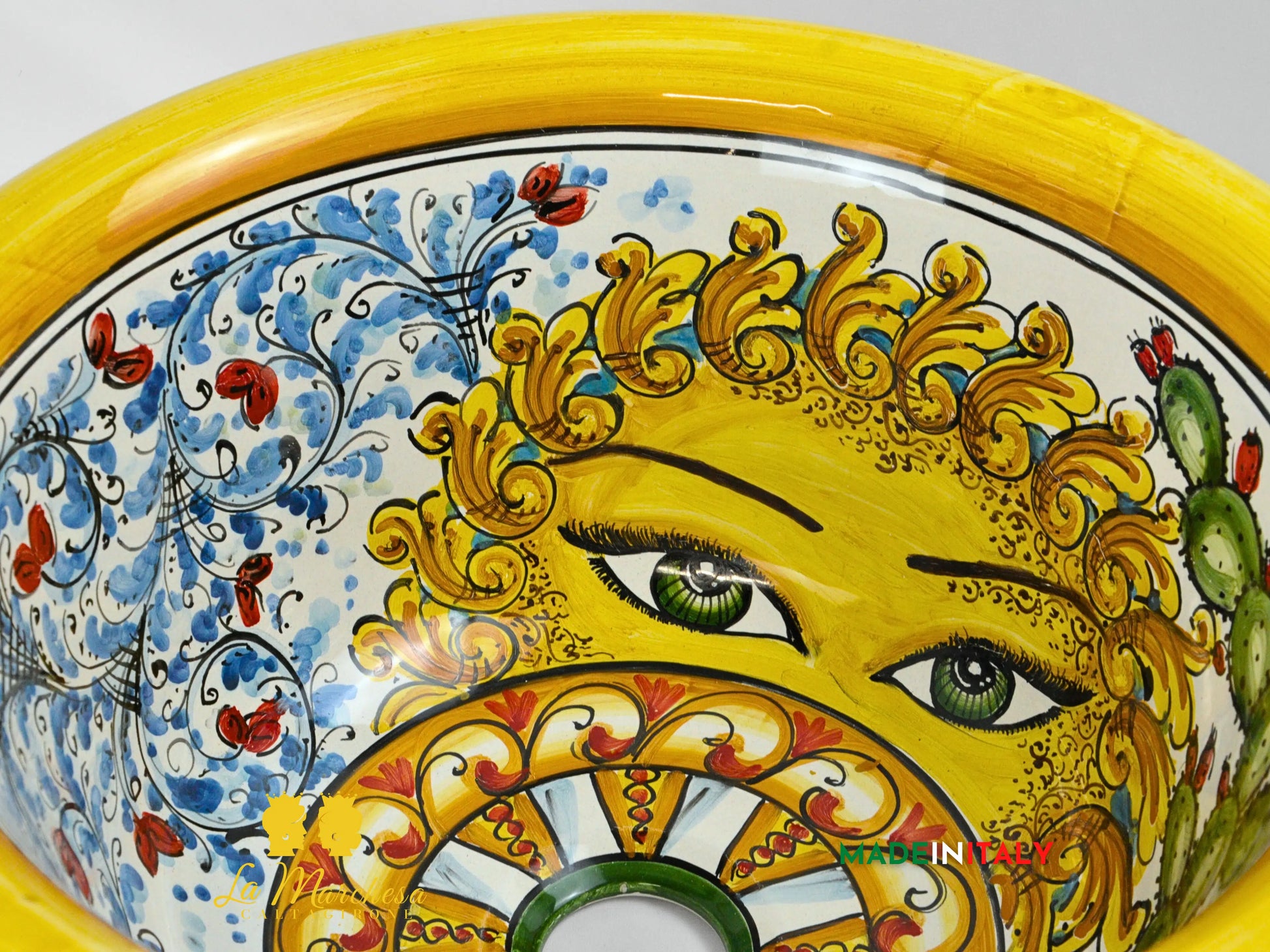 OUTLET - Lavello in Ceramica di Caltagirone per esterno/interno 44cm