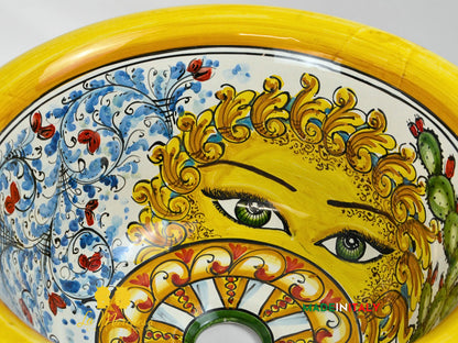 OUTLET - Lavello in Ceramica di Caltagirone per esterno/interno 44cm