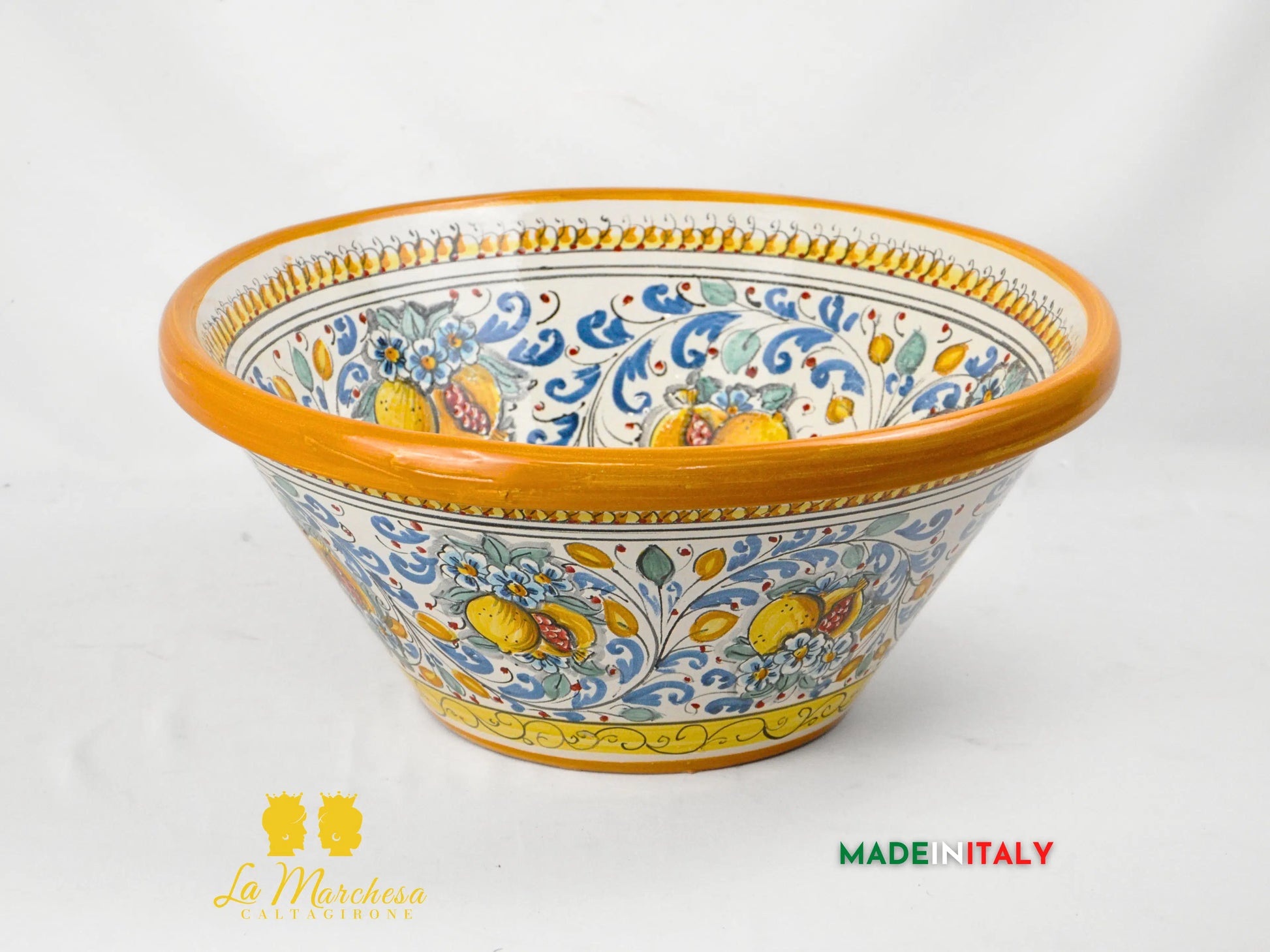 OUTLET - Lavello da Appoggio Per Cucina o Bagno in Ceramica di Caltagirone ø45 cm