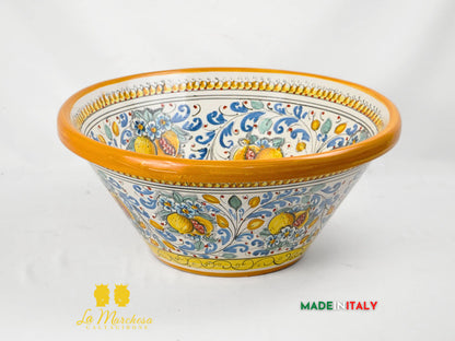 OUTLET - Lavello da Appoggio Per Cucina o Bagno in Ceramica di Caltagirone ø45 cm