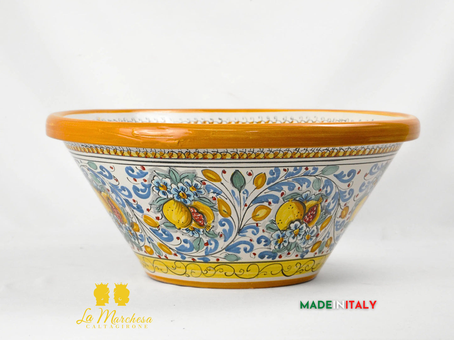 OUTLET - Lavello da Appoggio Per Cucina o Bagno in Ceramica di Caltagirone ø45 cm