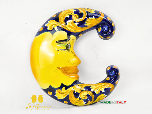 OUTLET - Luna in Ceramica di Caltagirone Decorazione da Parete 23cm