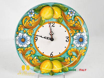 OUTLET - Orologio in Ceramica di Caltagirone Limoni 30cm
