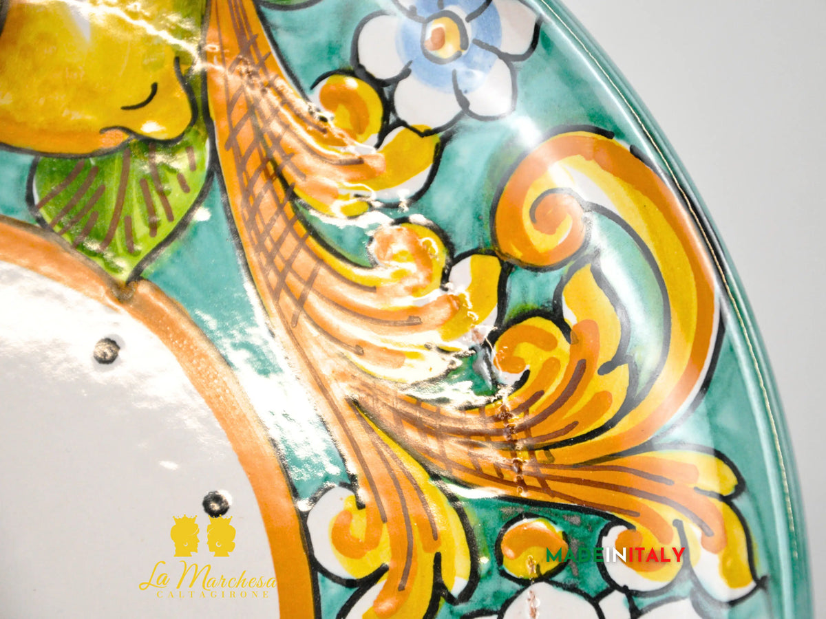 OUTLET - Orologio in Ceramica di Caltagirone Limoni 30cm