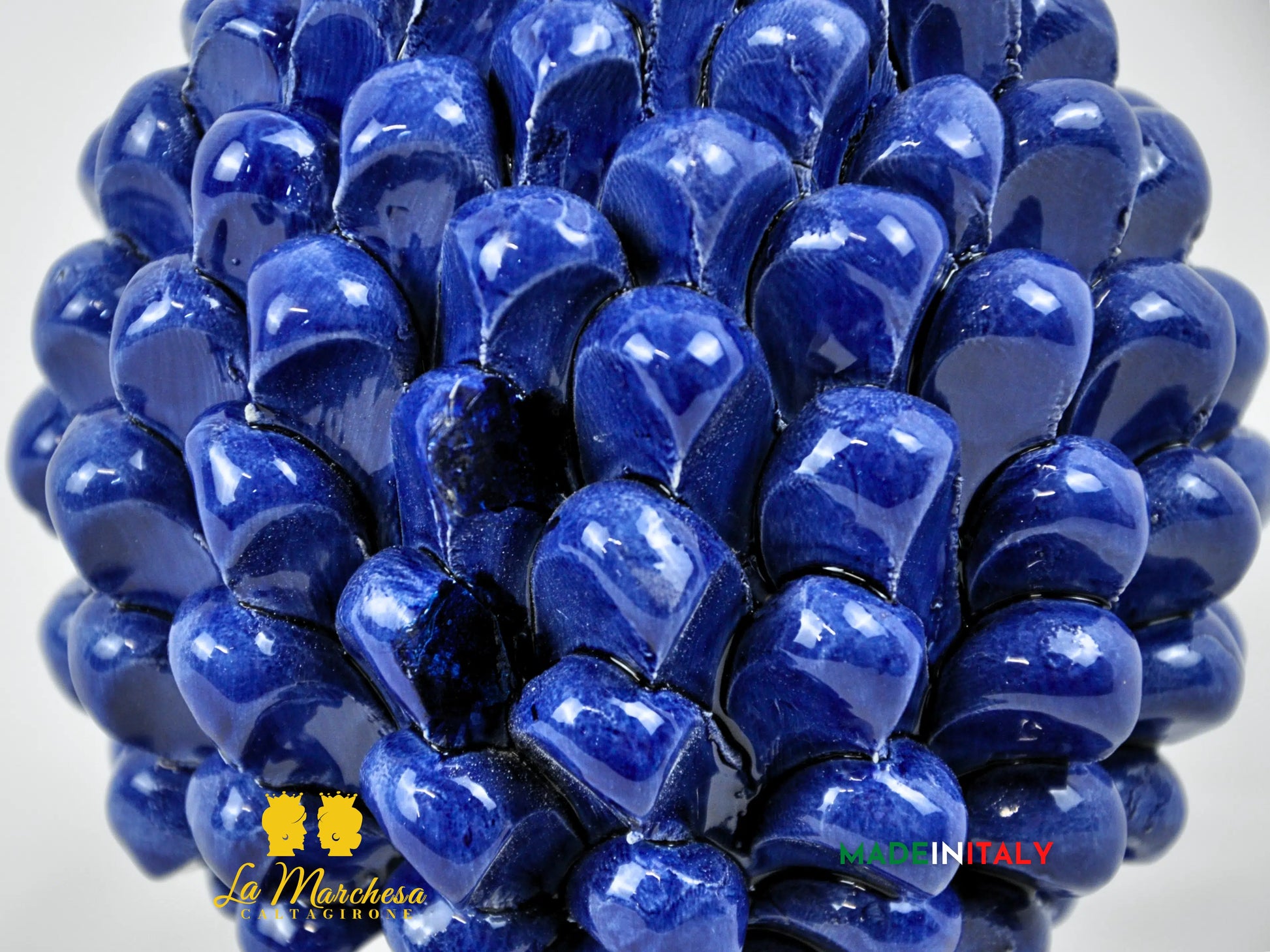 OUTLET - Pigna Siciliana Artigianale Blu in Ceramica di Caltagirone 17cm