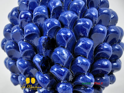 OUTLET - Pigna Siciliana Artigianale Blu in Ceramica di Caltagirone 17cm