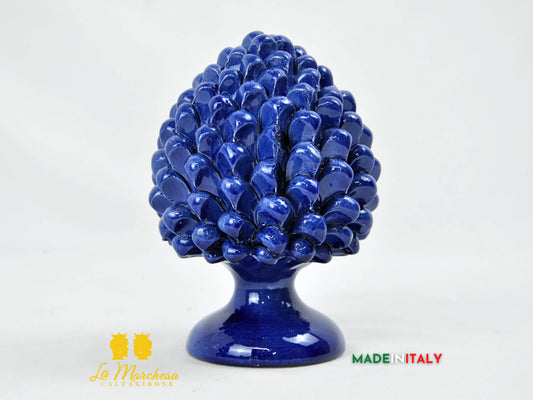 OUTLET - Pigna Siciliana Artigianale Blu in Ceramica di Caltagirone 17cm