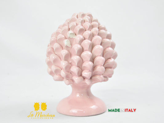 OUTLET - Pigna Siciliana Artigianale Rosa in Ceramica di Caltagirone 17cm
