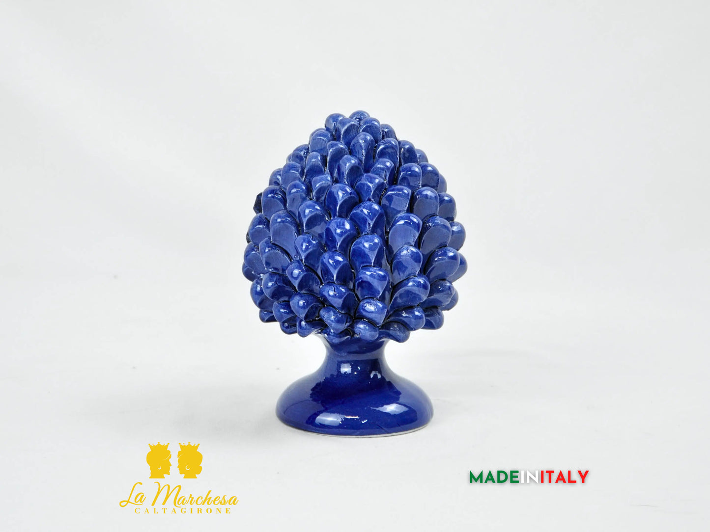 OUTLET - Pigna Siciliana Artigianale Blu in Ceramica di Caltagirone 17cm