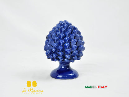 OUTLET - Pigna Siciliana Artigianale Blu in Ceramica di Caltagirone 17cm