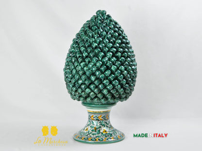  Pigna Siciliana Artigianale in Ceramica di Caltagirone Verde Rame