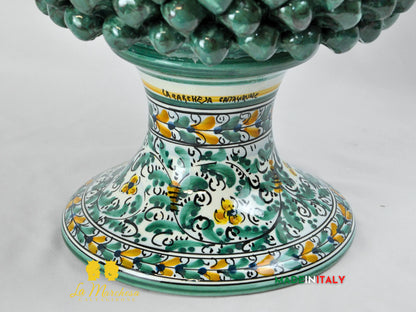  Pigna Siciliana Artigianale in Ceramica di Caltagirone Verde Rame