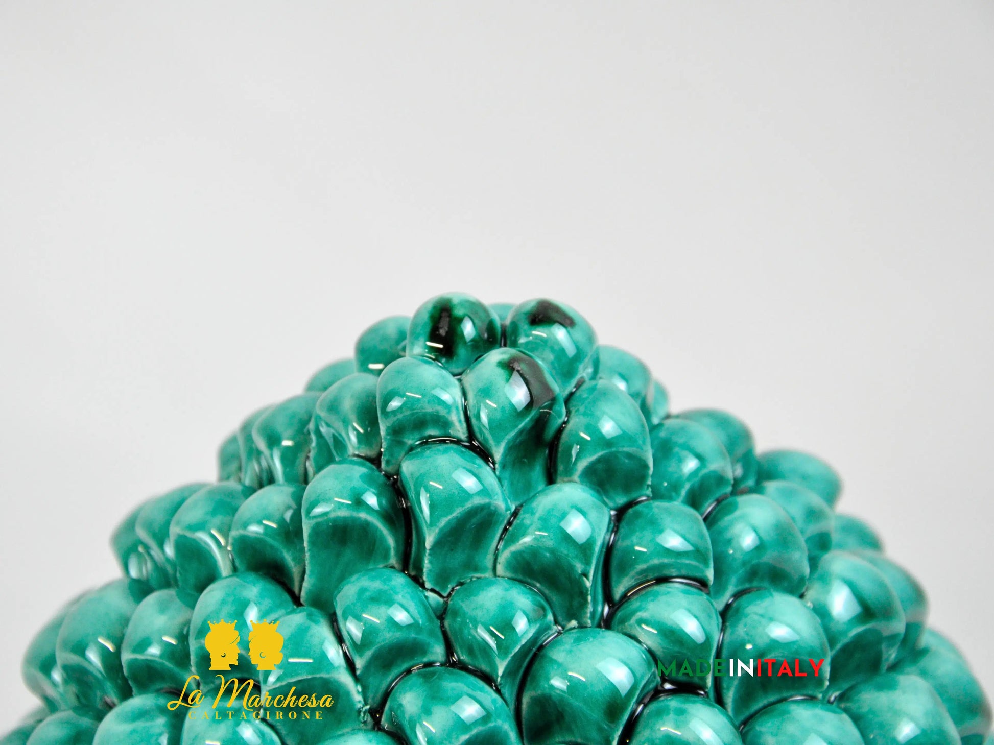 OUTLET - Pigna Siciliana in Ceramica di Caltagirone Verde Rame 31cm