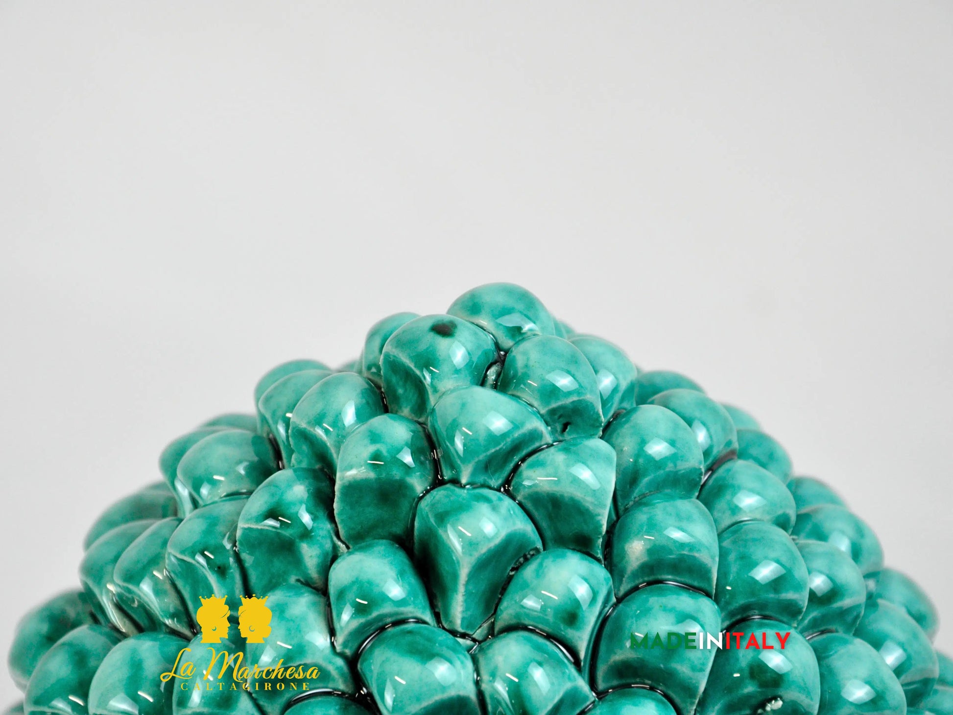 OUTLET - Pigna Siciliana in Ceramica di Caltagirone Verde Rame 31cm