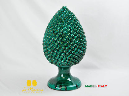 OUTLET - Pigna Siciliana in Ceramica di Caltagirone Verde Rame 51cm