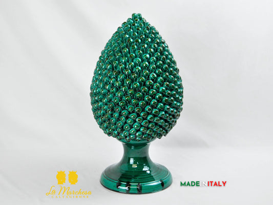 OUTLET - Pigna Siciliana in Ceramica di Caltagirone Verde Rame 51cm