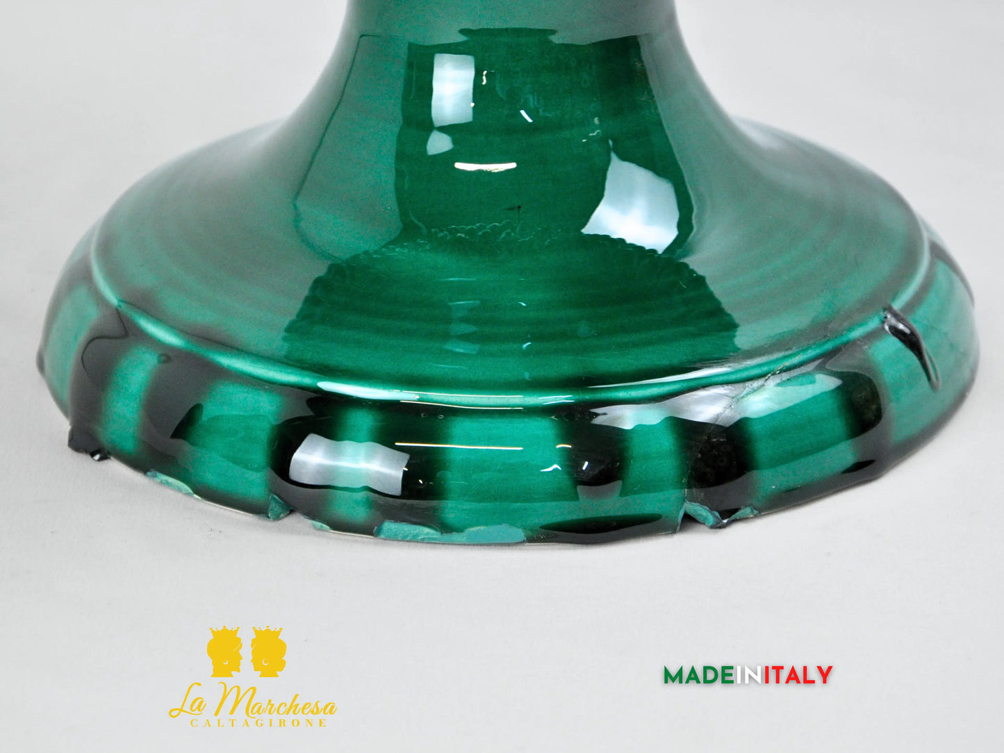 OUTLET - Pigna Siciliana Artigianale in Ceramica di Caltagirone Verde Rame 51cm