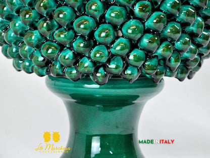 OUTLET - Pigna Siciliana Artigianale in Ceramica di Caltagirone Verde Rame 51cm